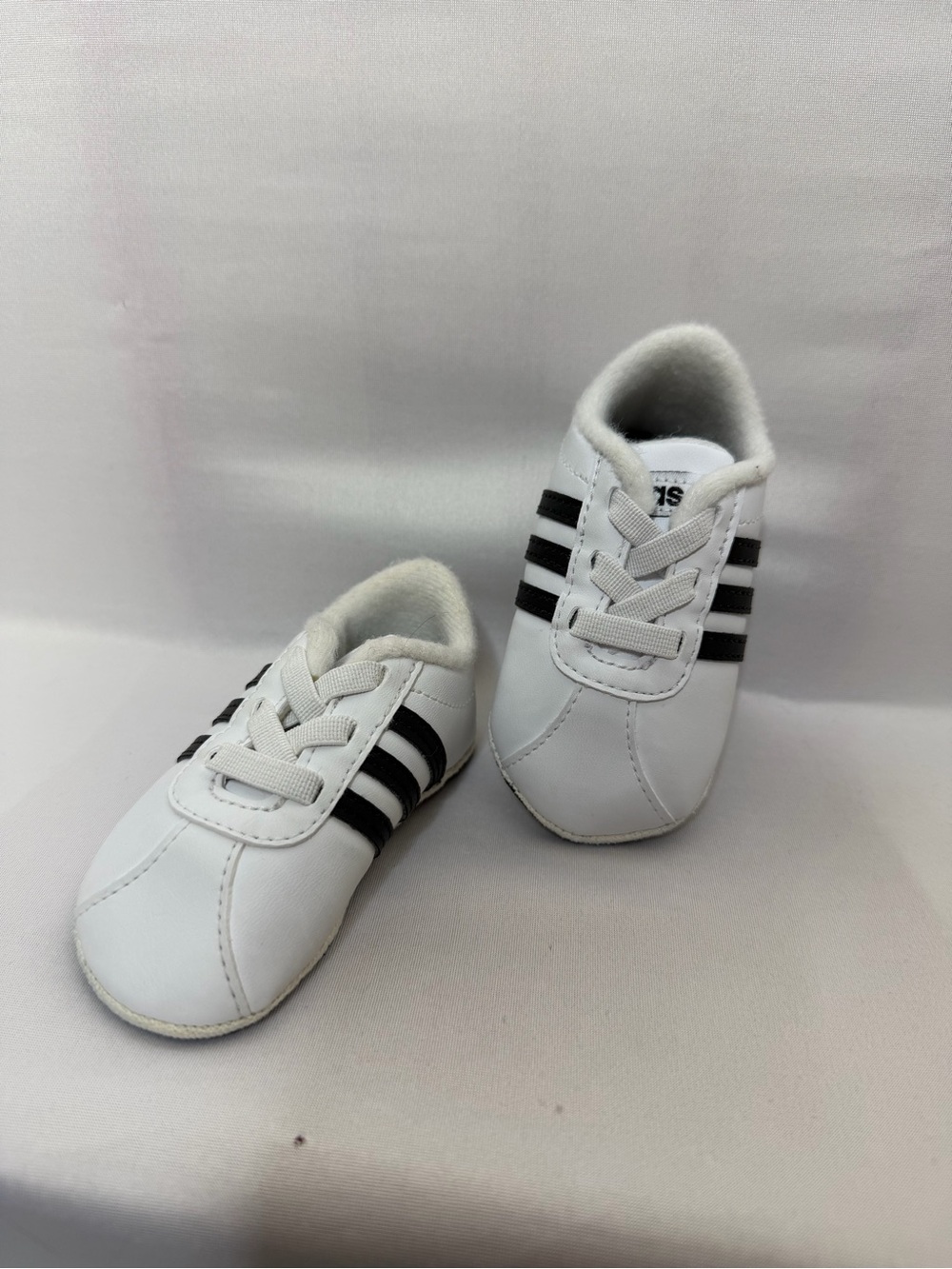Adidas Baby Toddler Unisex VL Court 2.0 Crib Shoes White/Black Size 1K infant